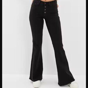 American Eagle Black Festival Flare Jeans size 0 Regular